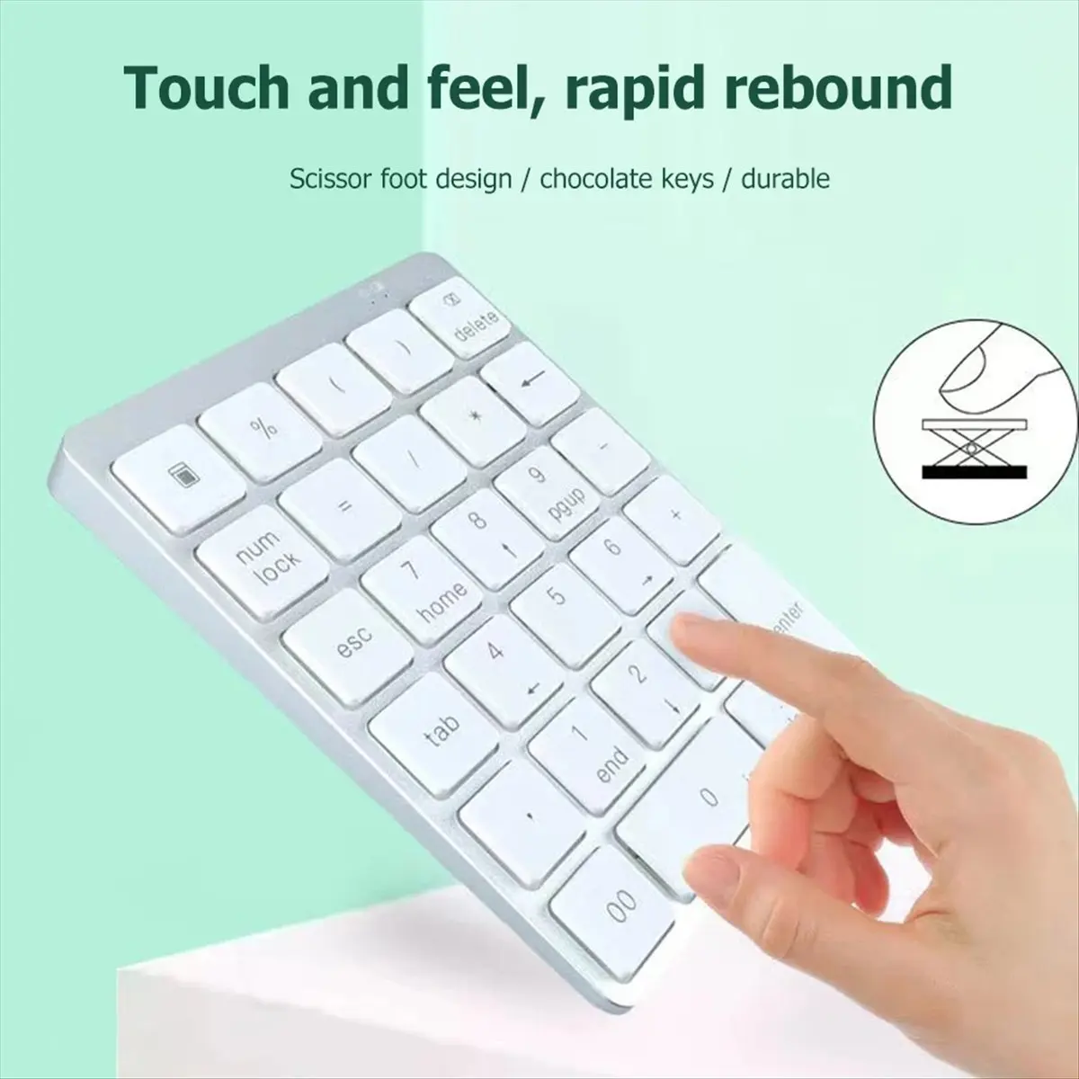 [VALUE PACK]Bluetooth Numeric Keyboard 28Keys Portable Wireless Keyboard for Tablet PC Laptop Rechargeable Numpad Digital