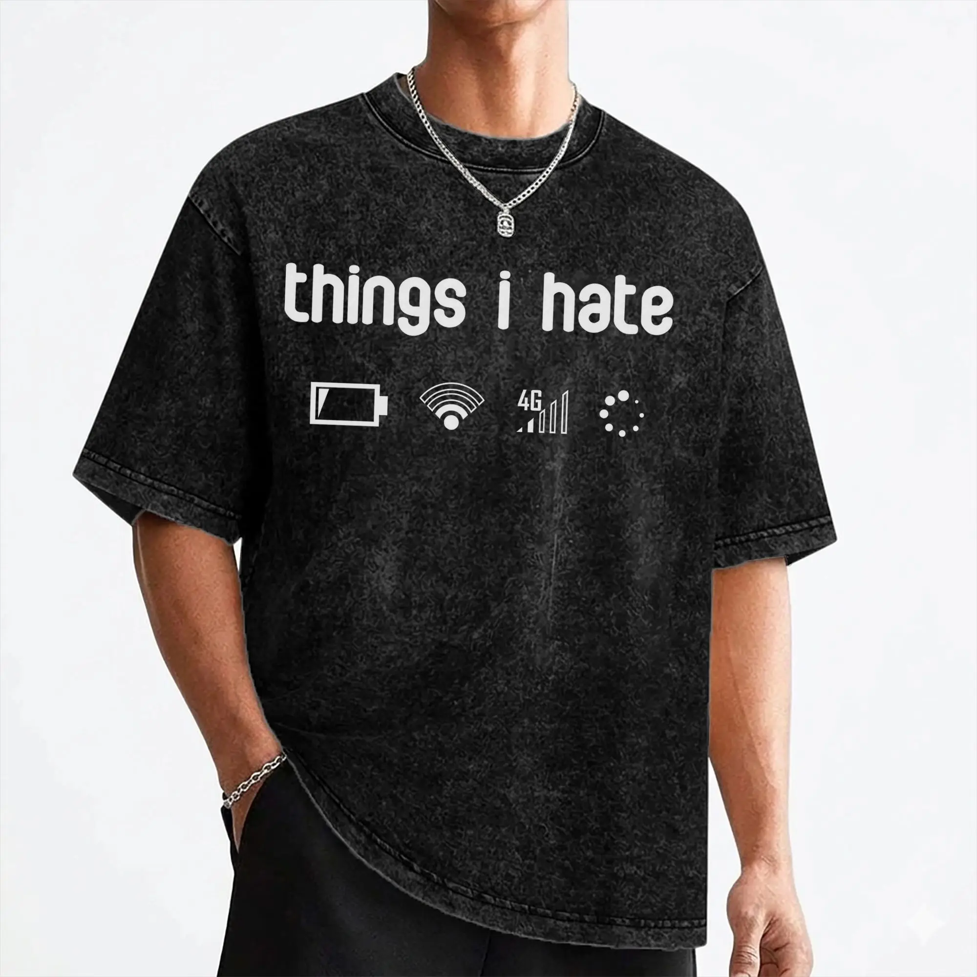 Things I Hate Gamers Programmers T Shirt Hip Hop Washed Cotton Harajuku T-Shirt Vintage for Men Tops Streetwear Summer Tee Shirt