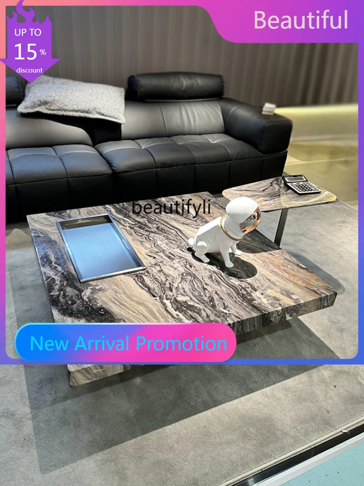 

Modern Minimalist Marble Coffee Table Living Room Home High-Grade Light Luxury Small Apartment Tea Table Tea Table G1218