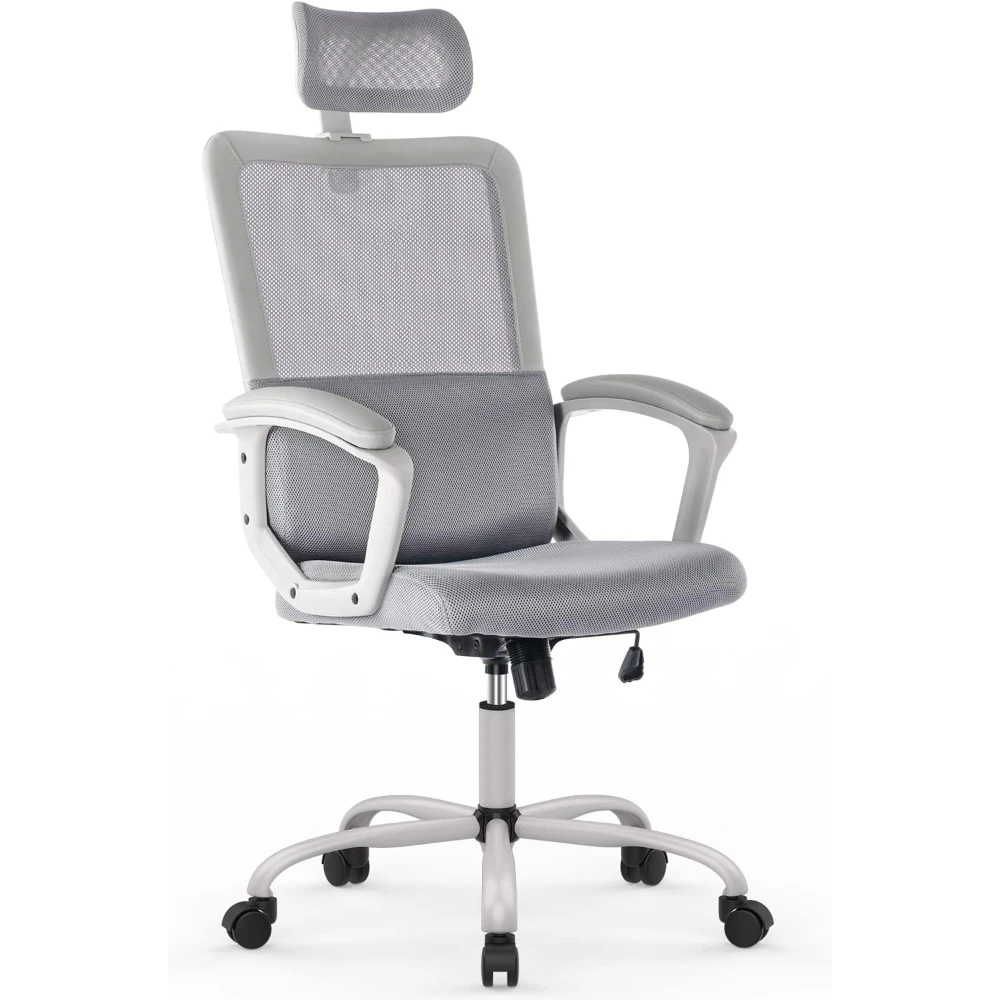 Office Chair, Ergonomic Mesh Home Office Computer Chair /Adjustable Headrest/Armrest and Wheels/Mesh High Back