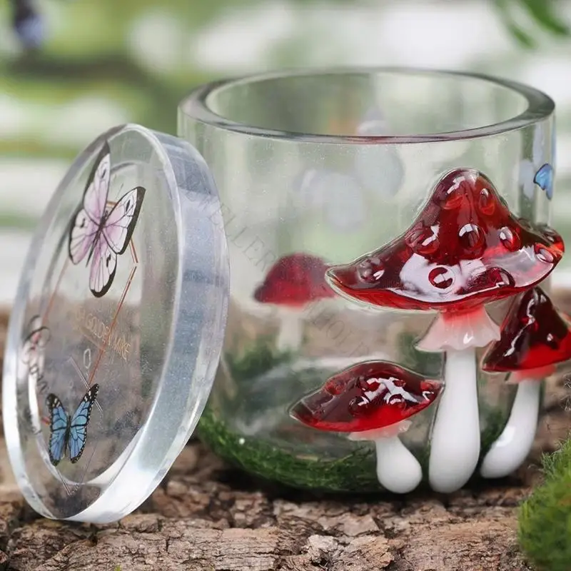 R7UF Flexible Silicone Mushroom Jar Mould for Resin Art Smooth Surfaces Easy Demolding Reusable Craft Supplies