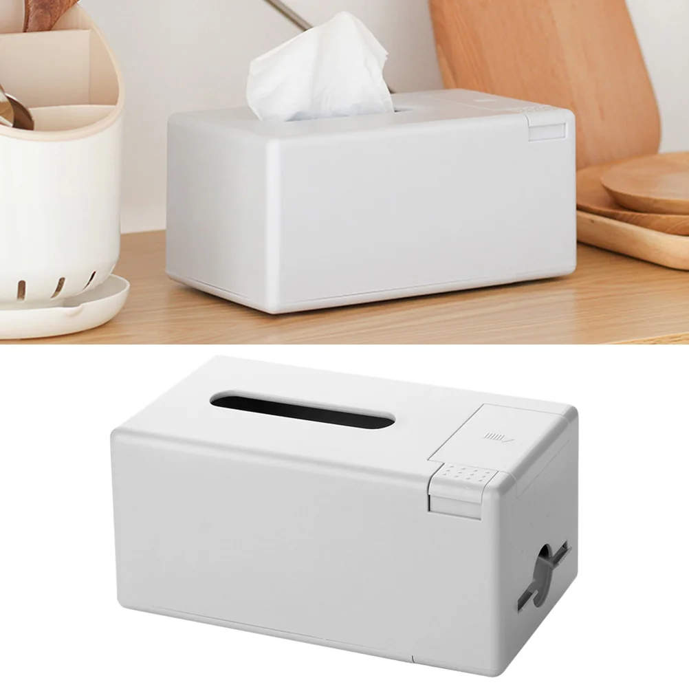 

Tissue Box With Toothpick Dispenser Multifunctional Silicone Anti-Slip Base Automatic Roll-Out Design Desktop Organizer