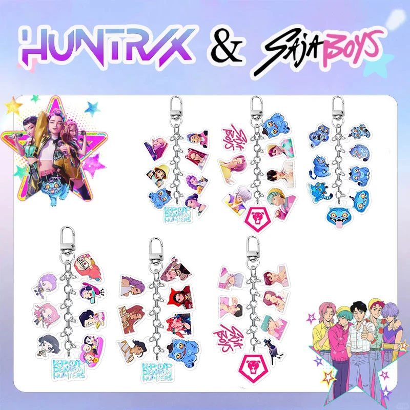 

Keychains for Kpop Demon Huntri Anime Movie Cartoon Keychains Jewelry Birthday Gift Backpack Pendant Kpop Keyrings Fans Gifts