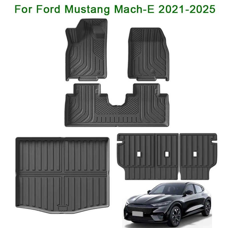 

for Ford Mustang Mach-E Floor Mats Trunk Mat 2021-2025 All Weather Floor Liners Trunk Liner Backrest Mat (Not for Ford Mustang)