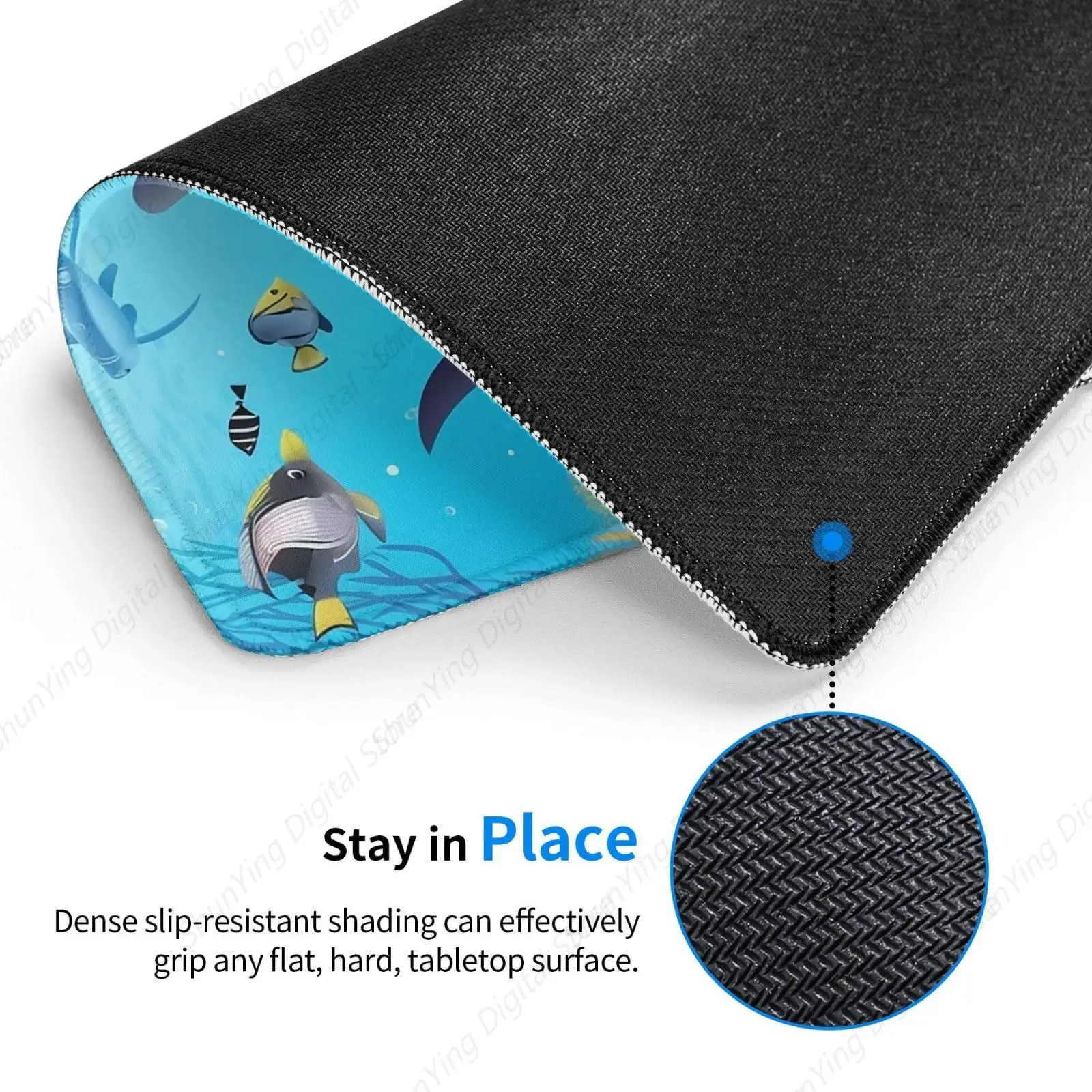 Mouse Pad With Fish Ocean Theme Anti Slip And Washable Mouse Pad, Computer Keyboard Pad For Office Games 7 X 8.6 Inch