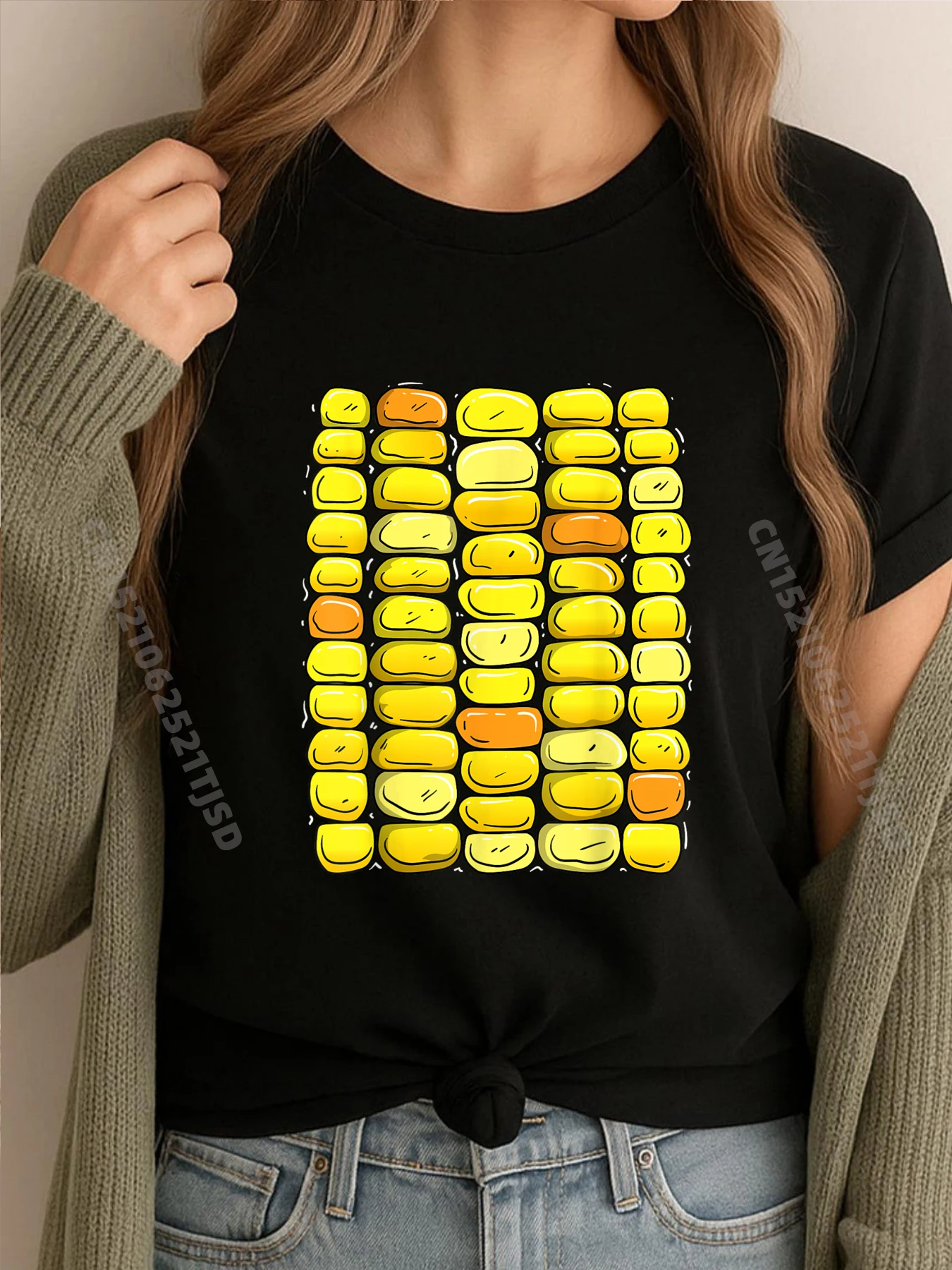 

Кукурузный костюм на Хэллоуин, забавная уличная одежда Corn On The Cob, мужские футболки высокого качества