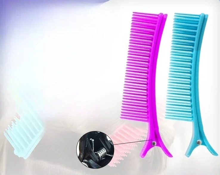 10pc Hair Straightener Comb Home Use Hair Dyeing & Perming Large Capacity Hair Assistant Clip Fine Tooth Sectioning Clip Styling