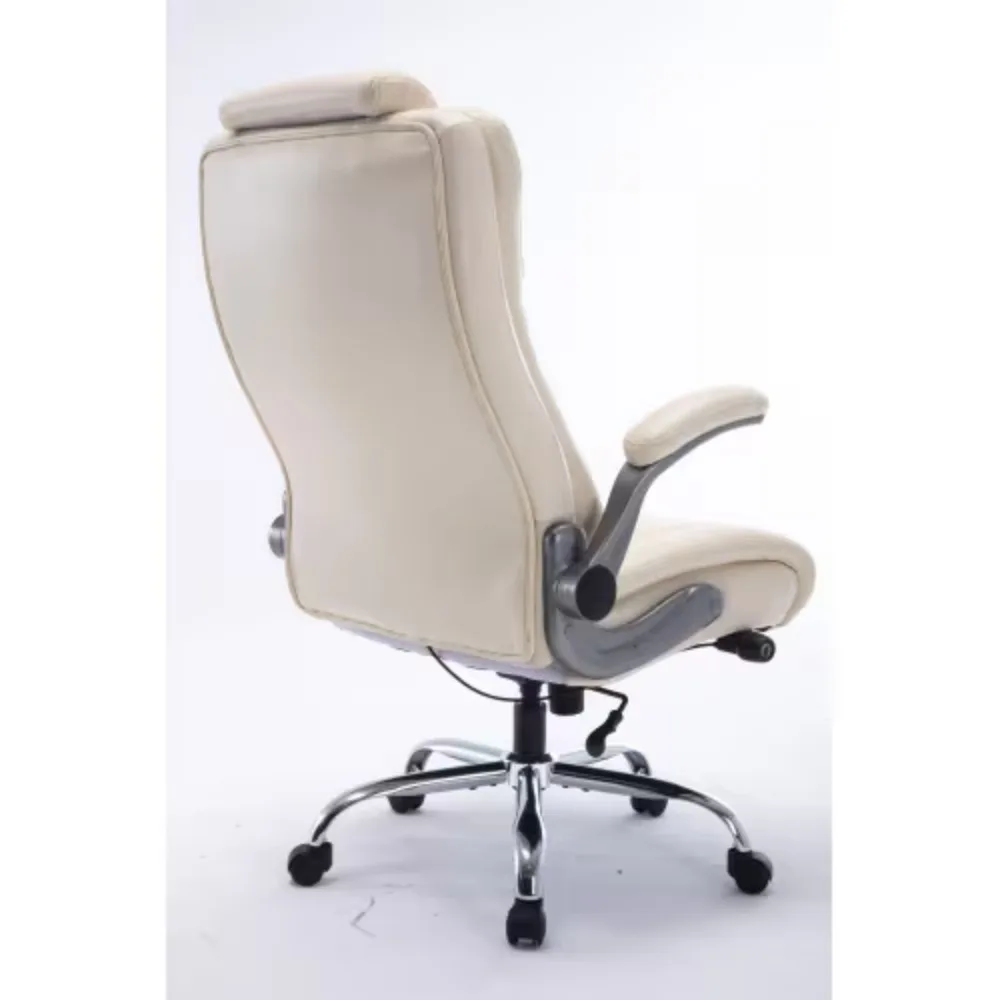 Silla de oficina con respaldo alto y reposacabezas de elevación, soporte Lumbar incorporado ajustable, brazos abatibles, silla de escritorio giratoria acolchada gruesa