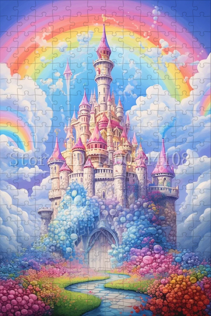 Disney Wonderland Castle Puzzle Toys 300/500/1000 Pieces Fantasy Disneyland Jigsaw Puzzles Children's Educational Toys