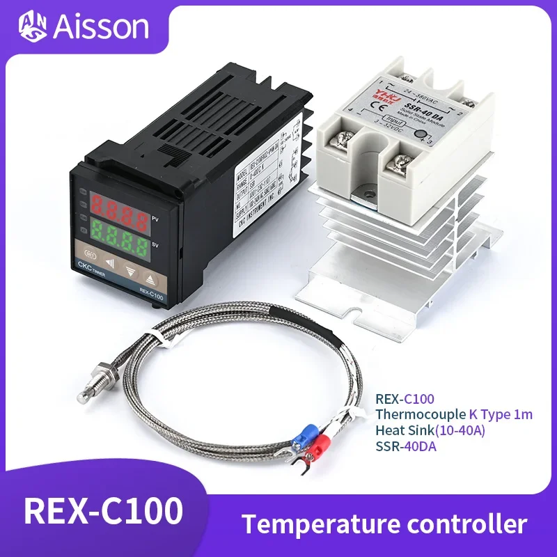 REX-C100 PID Temperature Controller K-Type Single Input Digital Display Thermostat AC110V-240V Relay SSR Output 400℃