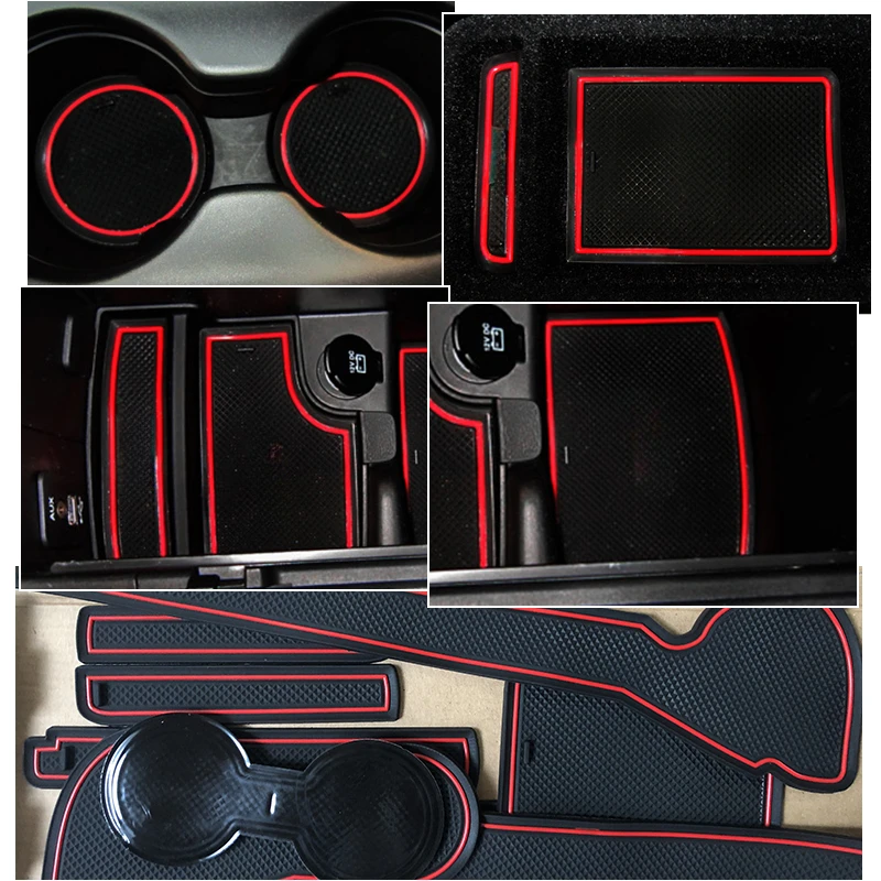 Anti-Slip Gate Slot Mat Rubber Coaster for Dodge Journey JC Fiat Freemont 2009 - 2016 SRT R/T Accessories Stickers 2011 2015