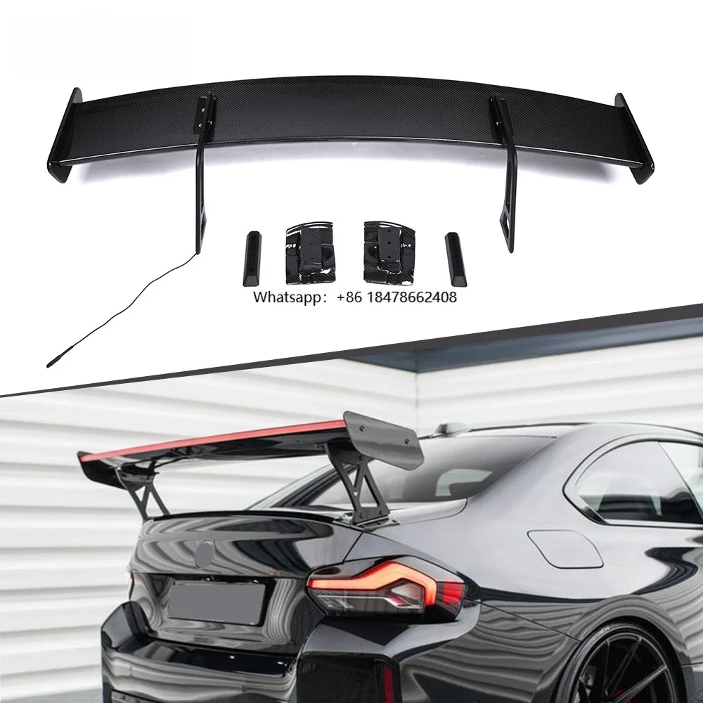 Dry Carbon Fiber Max Style Rear Spoiler LED Light for  G80 M3 G82 G83 M4 G87 M2 G42 M240i Splitter Lip Trunks Swan Neck Wing