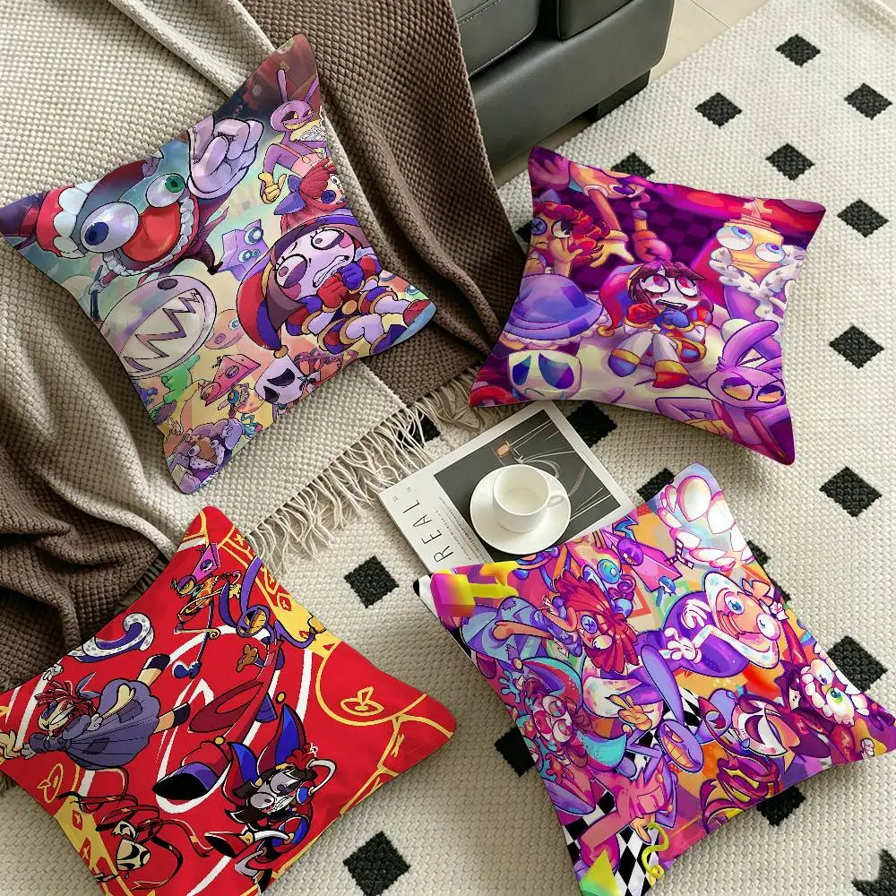 Anime The Amazing D-Digital Circus Classic Vintage Lucky Dragon Pillow Cover Sofa Cushion Cover Home Room Decoration Children Gi