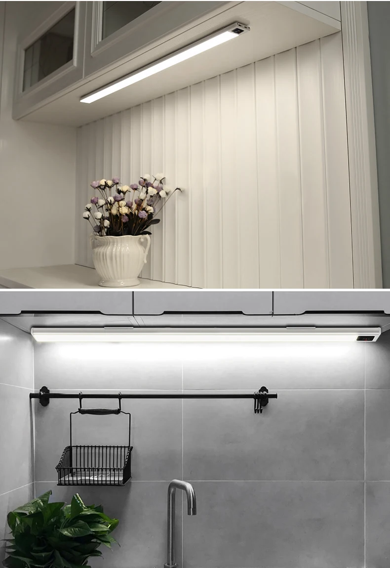 USB Rechargeable Bar Light Hand Sweep Sensor/PIR Motion Induction Kitchen Stair Hallway Night Lighting 20cm/40cm Magnetic Mount