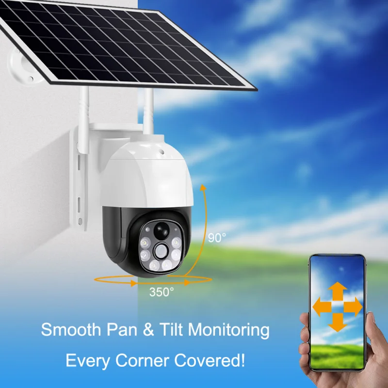 Solar-Driven 360-Degree WIFI Camera for Outdoor Surveillance, Smart Network Wireless Security