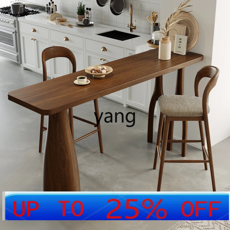 

LHH solid wood bar table small household guest restaurant partition high table and chair combination