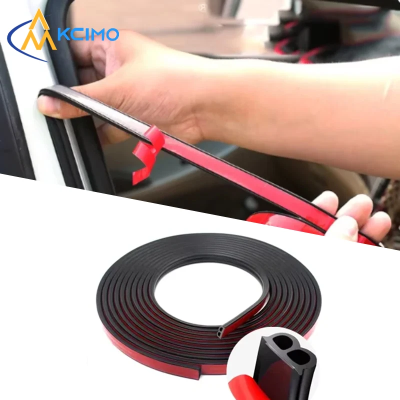 Car Door Seal Strips Sticker Weatherstrip Rubber B Shape Door Seals Sound Insulation Auto Door Sealant Automobiles Accessories