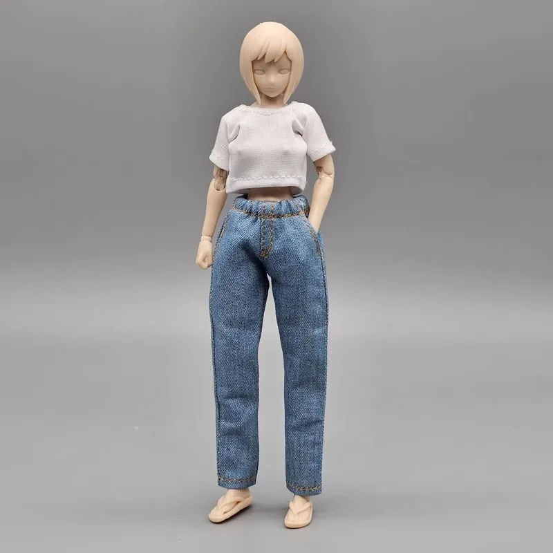 

1/12 Scale Female Soldier Clothing Accessories Fashion Washed Jeans Model Fit 6'' Action Figure Body In Stock