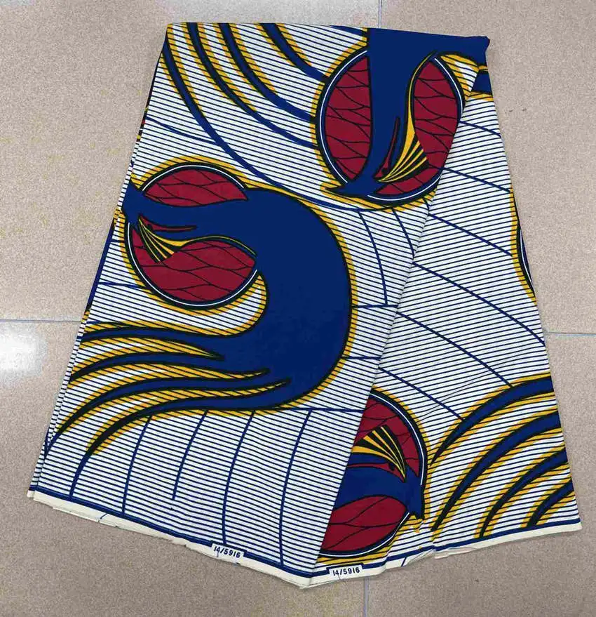 100% Cotton 2023 Newest Fashion African Wax Fabric Nigeria Ankara Wax Fabrics Block Prints Batik Dutch High Quality Sewing Cloth