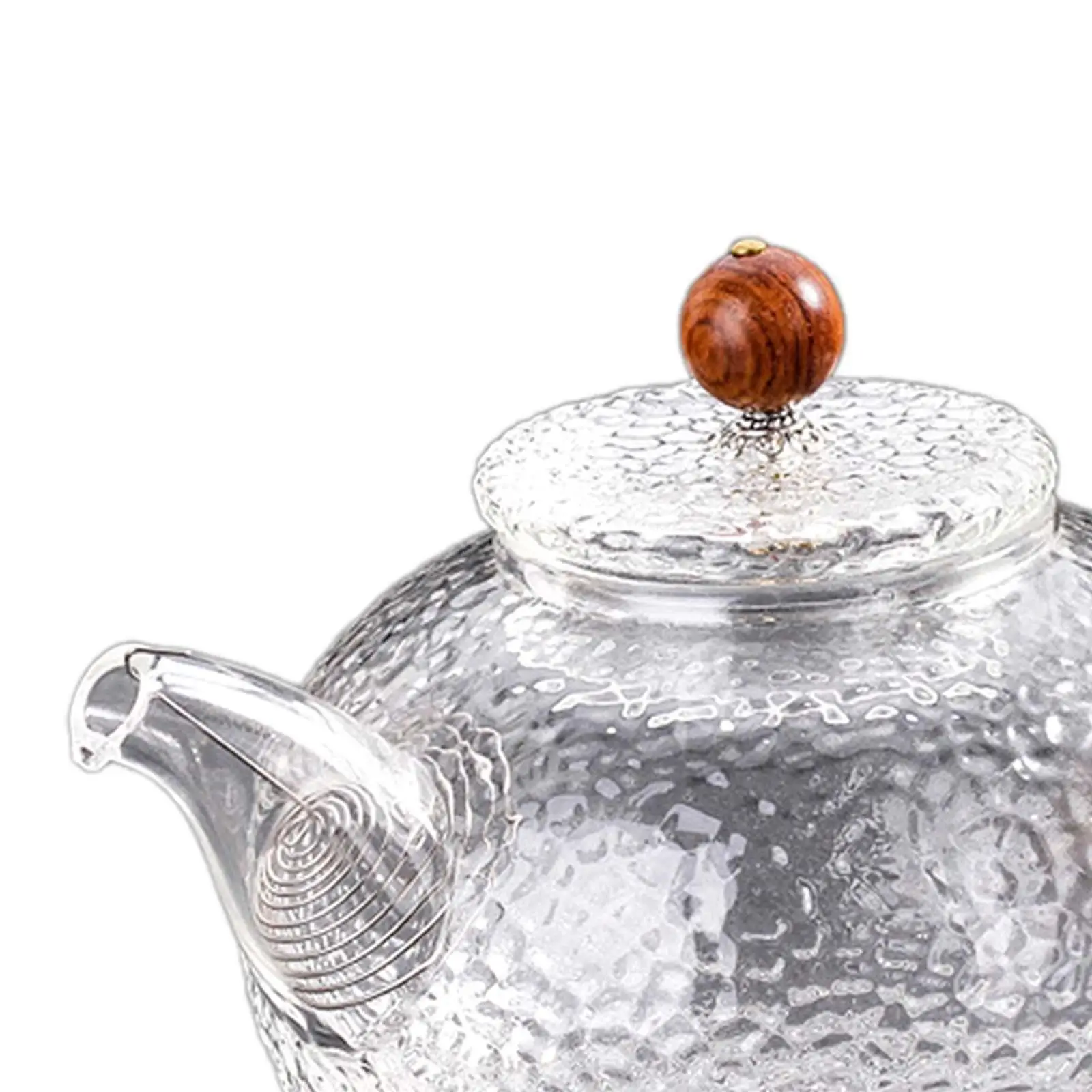 Teapot Office Hand Blowing with Built-in Traveling Creative Teaware for Blooming and Loose Leaf 300ml Household Wooden Handle