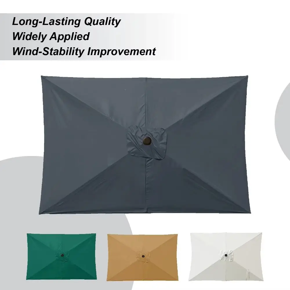 Rainproof Rectangular Patio Umbrella UV Protection Heavy Duty Replacement Canopy Beige Anti-UV Cantilever Parasol Garden