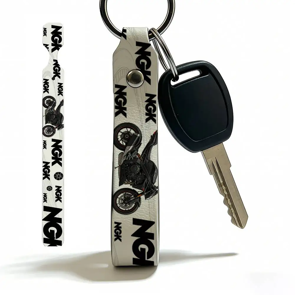 

Брелок для мотоцикла из искусственной кожи Ngk, универсальный держатель для ключей для мотоциклистов, подарок для мужчин