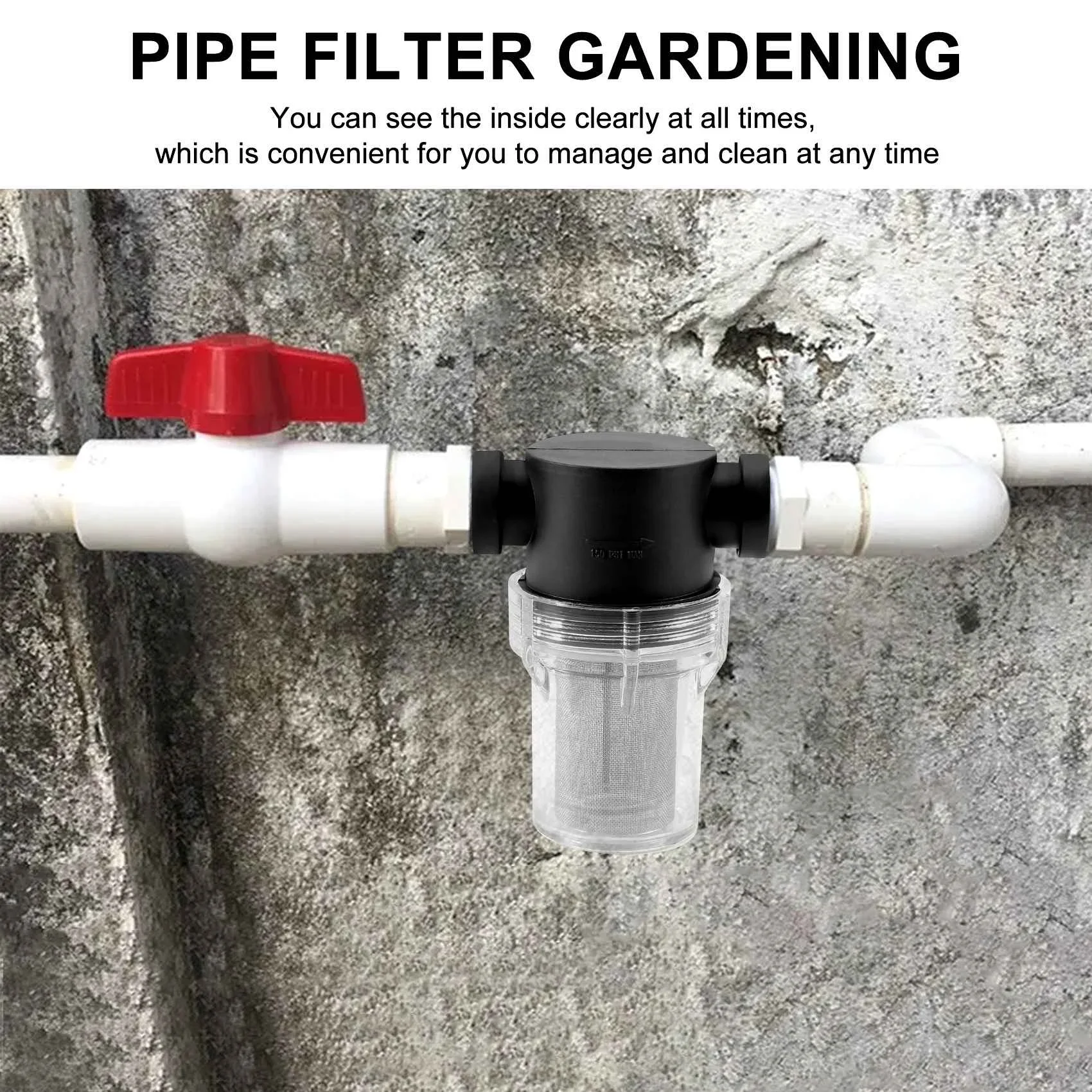 Garden Watering Filter 1/2'' 3/4'' 1'' Plastic Irrigation System Impurity Prefilter Aquaculture Household Water Pipe Filter