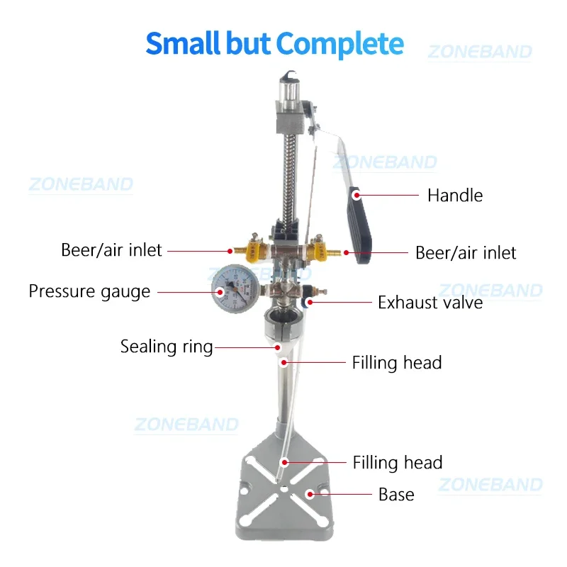ZONEBAND ручная изобарная машина для наполнения пива, пеногаситель для домашнего пивоварения, вина, спиртовых газированных напитков ZS-DYGZ01
