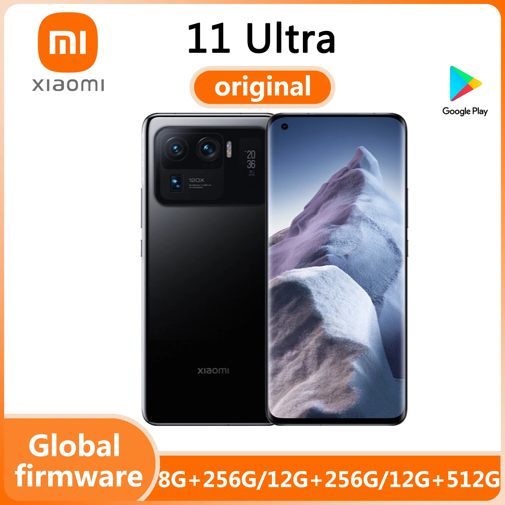 Wereldwijde Firmware Xiaomi 11 Ultra 5G Smartphone Octa-Core 5000Mah Batterij 50mp Camera 6.81 "Androidsnapdragon 888 Weergeven