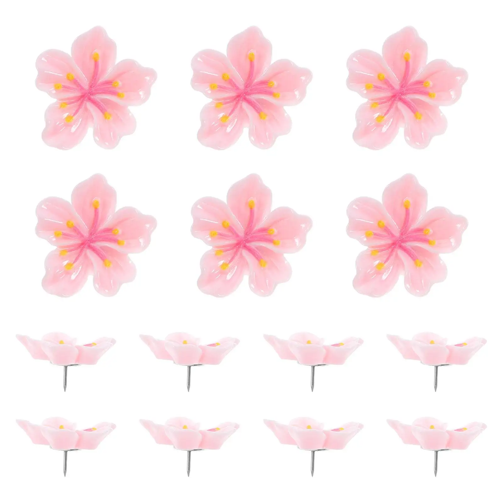 

30 Pcs Floral Push Thumbtacks Decorative Floral Push Pins Colored Straight Pins For Crafts Resin Office Use
