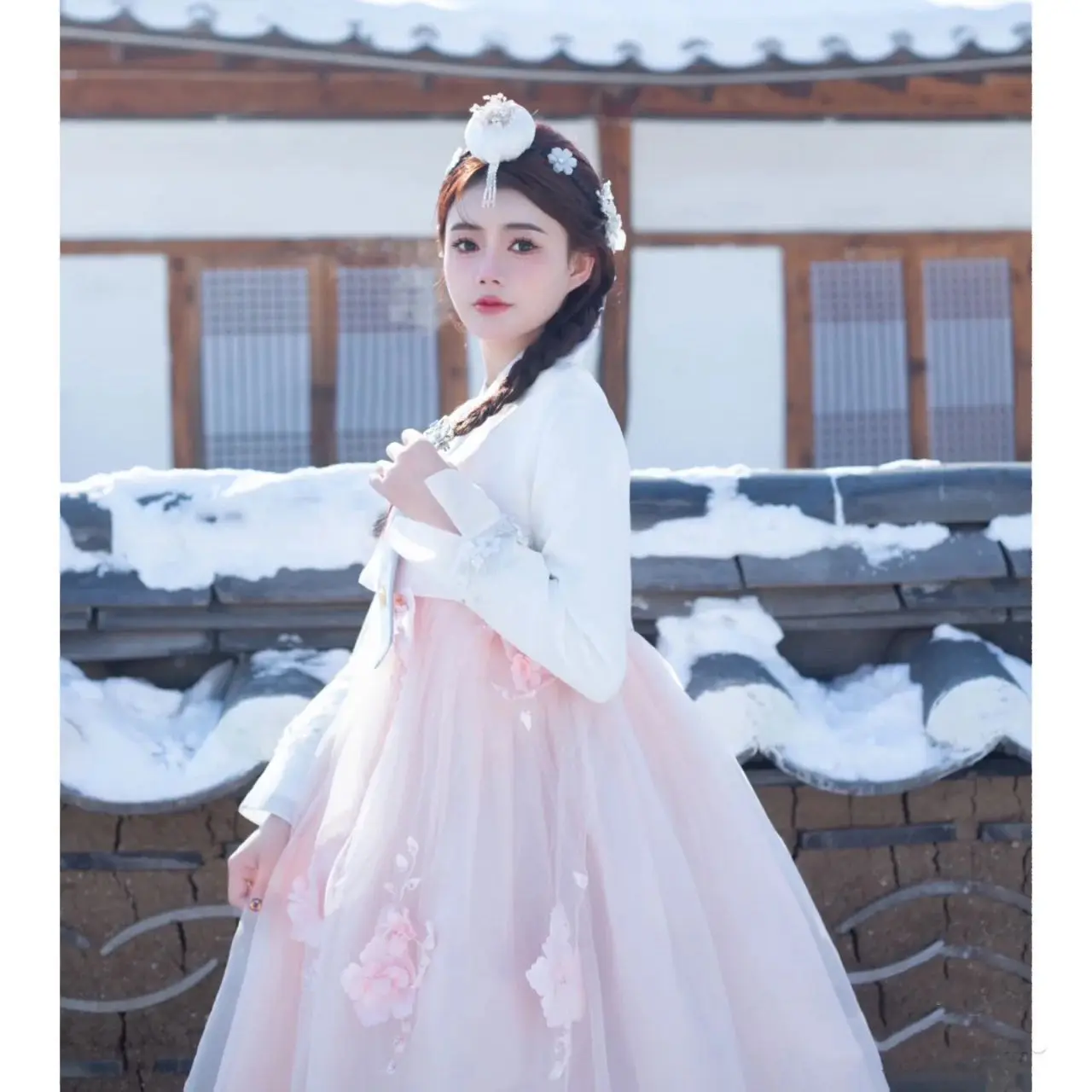 فستان قصر جديد راقي فستان يانجي كوري للنساء فستان زفاف على الطراز الكوري تنورة تول لالتقاط الصور