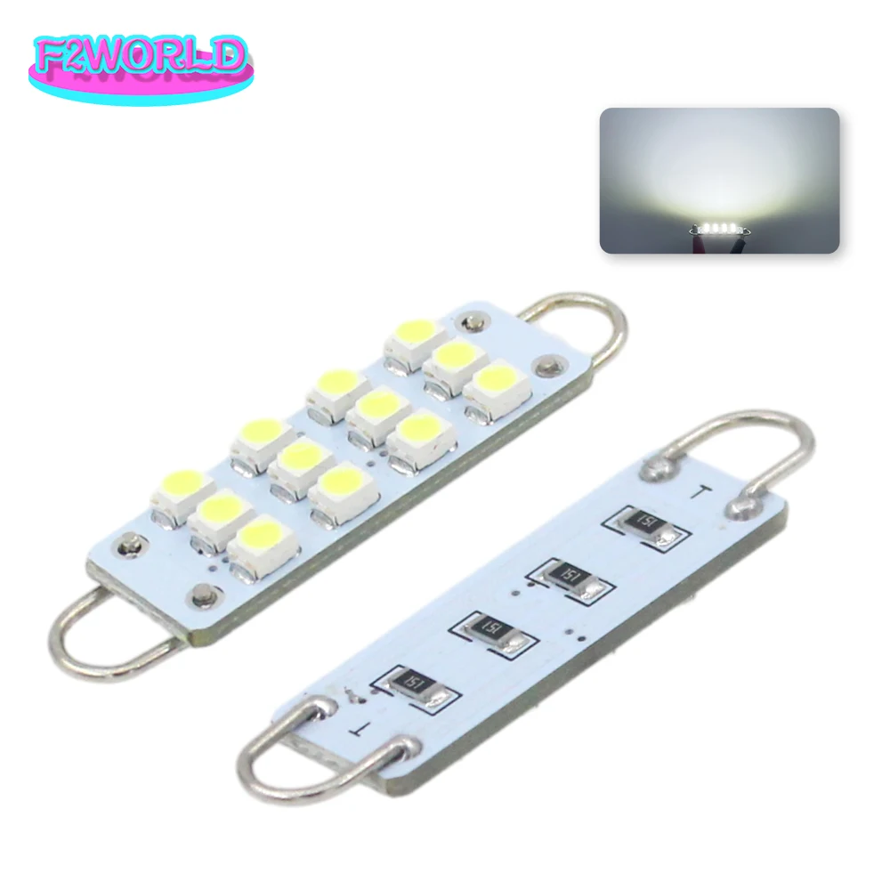 

10Pcs 44MM 3030 12Smd Car Roof Lights LED Van Interior Ceiling Lighting Cargo for Camper Inside Lamp For RV Boat Trailer Lorries