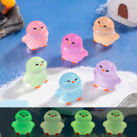 10-50pcs Cute Mini Realistic Luminous Penguin Miniatures Figurines Resin Crafts Car Room Tabletop Gardening Ornaments Decoration