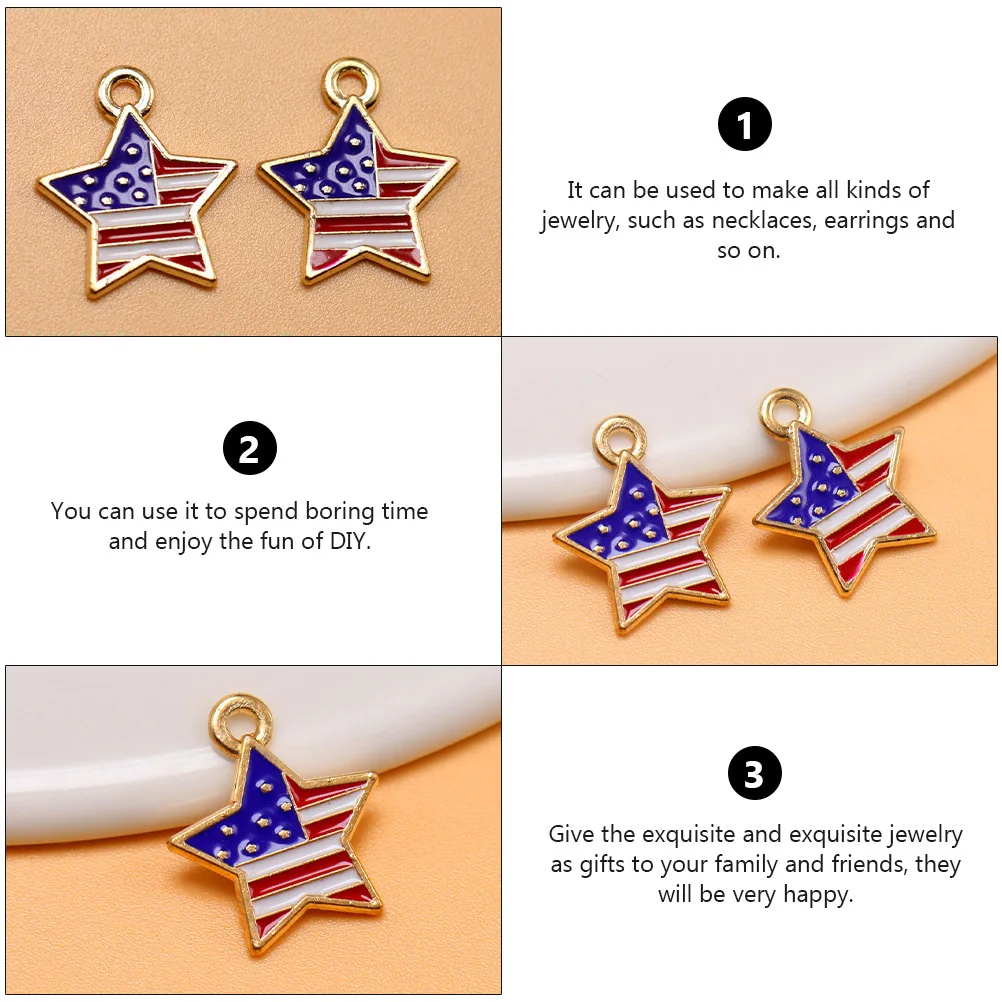 

30 шт., подвески ручной работы из сплава неправильной формы, креативный узор американского флага, сделай сам, изготовление ювелирных изделий, подвески, аксессуары для поделок