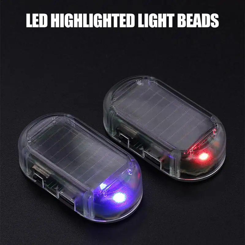 Solar Car Alarm LED Light LED Flashing Solar Power Simulated Car Security Light Universal Dummy Car Alarm Light Anti Theft