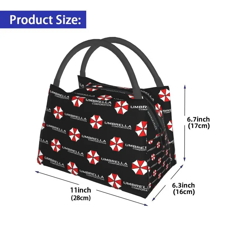 Umbrella Corporation Thermal Lunch Bag Portable Insulated Cooler Bento Bag for Picnic Work Travel Reusable Packed Lunch Box