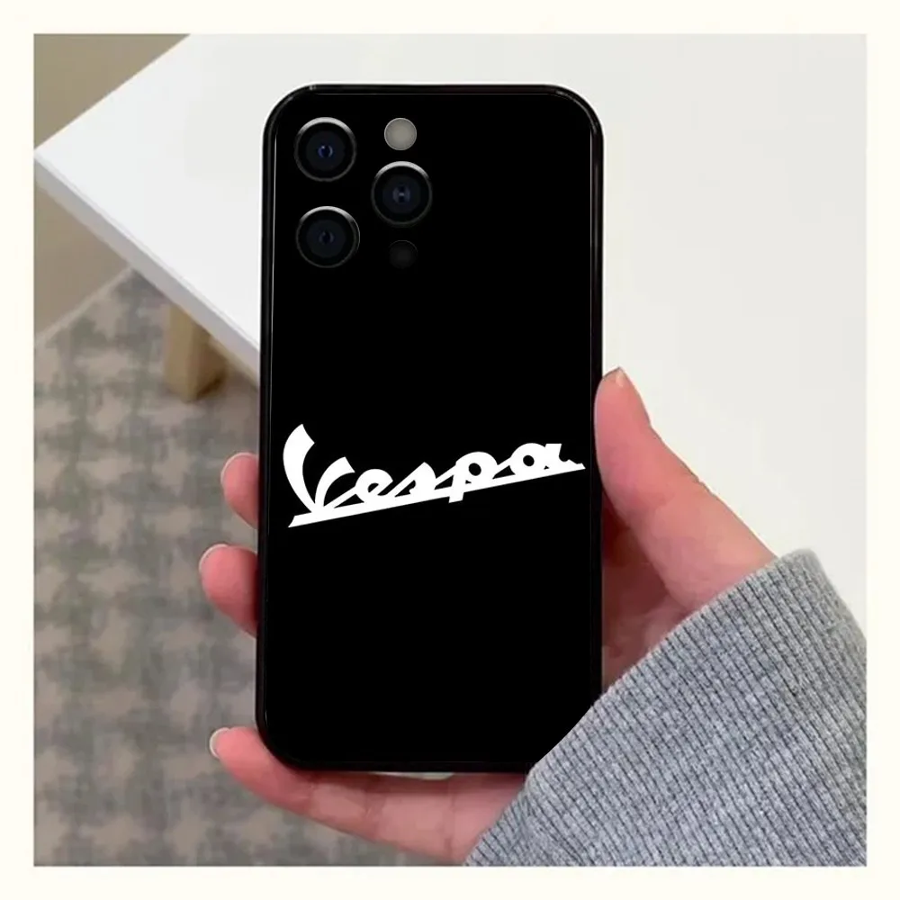 V-Vespa Scooter Motorcycle Phone Case For Apple iPhone 15,14,13,12,11,Pro,X,XS,Max,XR,Plus,Mini Soft Black Cover