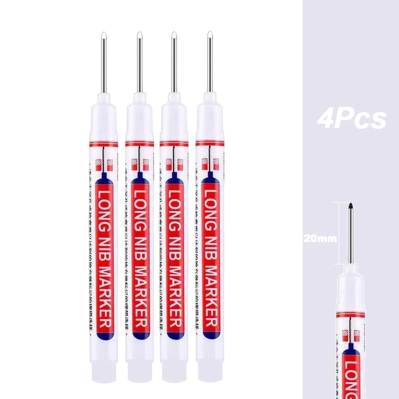 4–100 Stück, 2 cm, wasserdicht, langer Kopf, Tiefloch-Markierungsstift für Metall, Schreiner, Rot/Schwarz/Blau/Grün/Weiß, Holzbearbeitungswerkzeuge