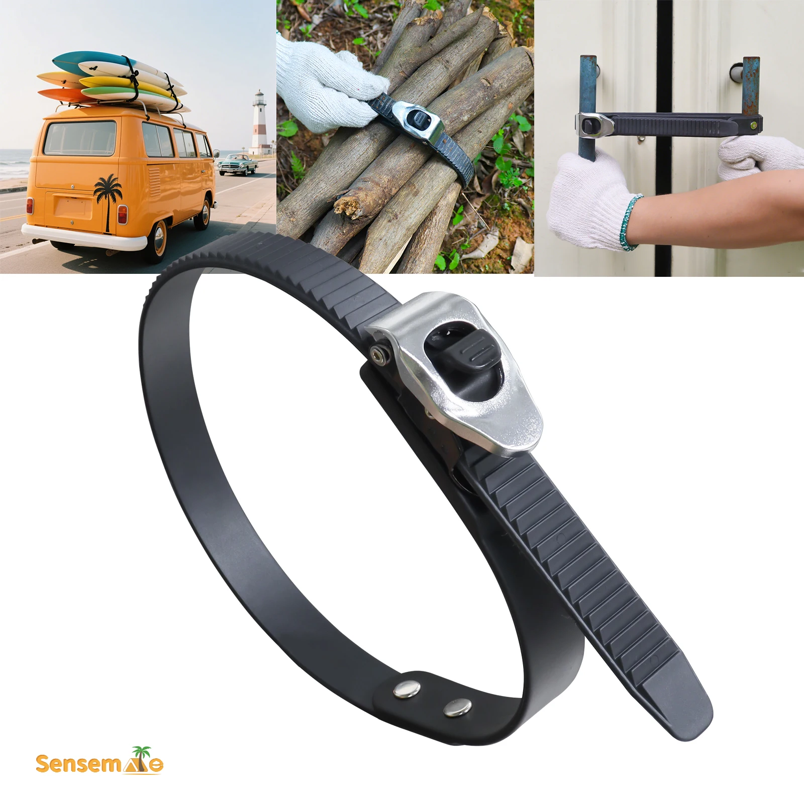 

Ratchet Cam Buckle Strap Heavy Duty Nylon Webbing Tie Down Cargo Lashing Strap 20/30/50cm Adjustable Snowboard Binding Organizer