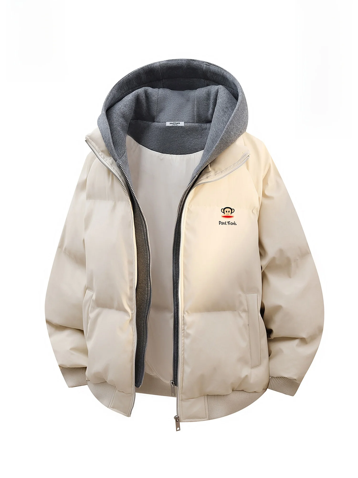 

Зимняя утепленная повседневная хлопковая куртка Paulfrank для мужчин, свободного кроя, с капюшоном, из полиэфирного волокна, молодежная, модная зимняя куртка