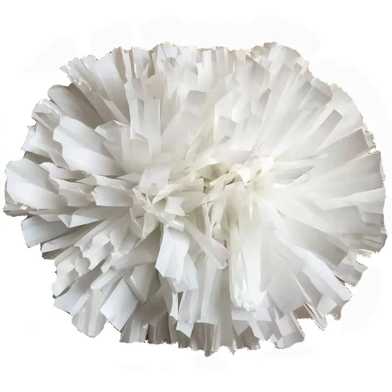 2Pcs, Wenhan Sports White Cheerleading Pompoms, 32cm, Baton Handle, Color Free Combination, High Quality Cheers, Nonfading