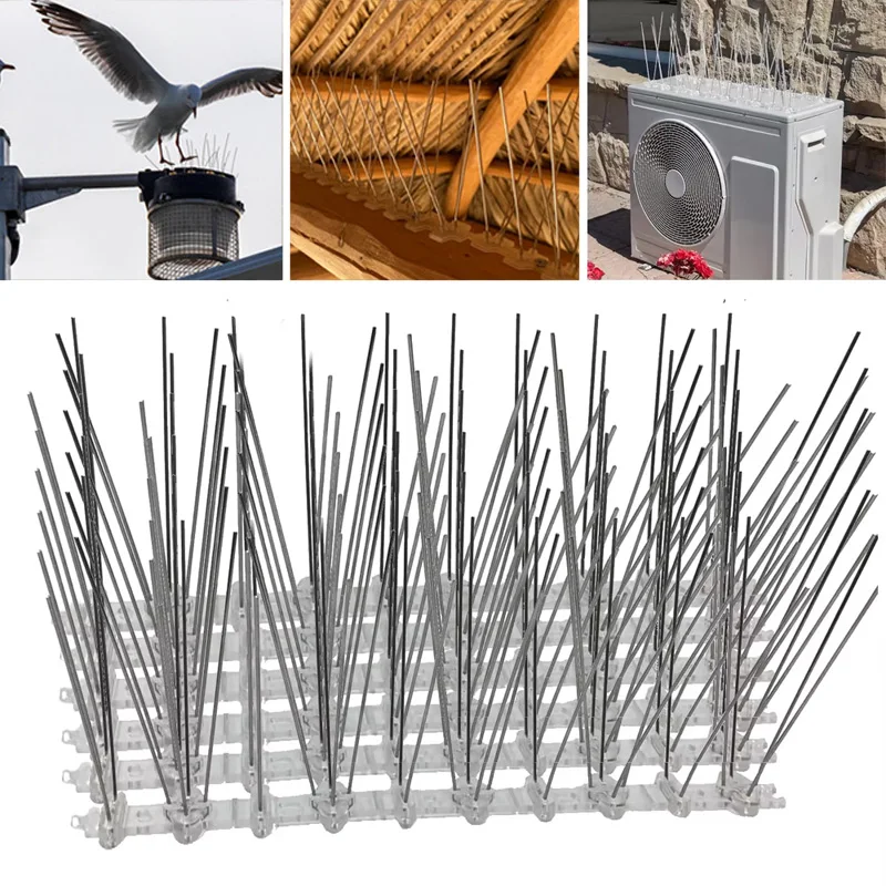 

﻿ 4/6Pcs Pigeon Spikes Bird Repeller thorn Stainless Steel balcony Garden Fence Roof Balcony Fence Roof Deterrent Nail Tools ﻿