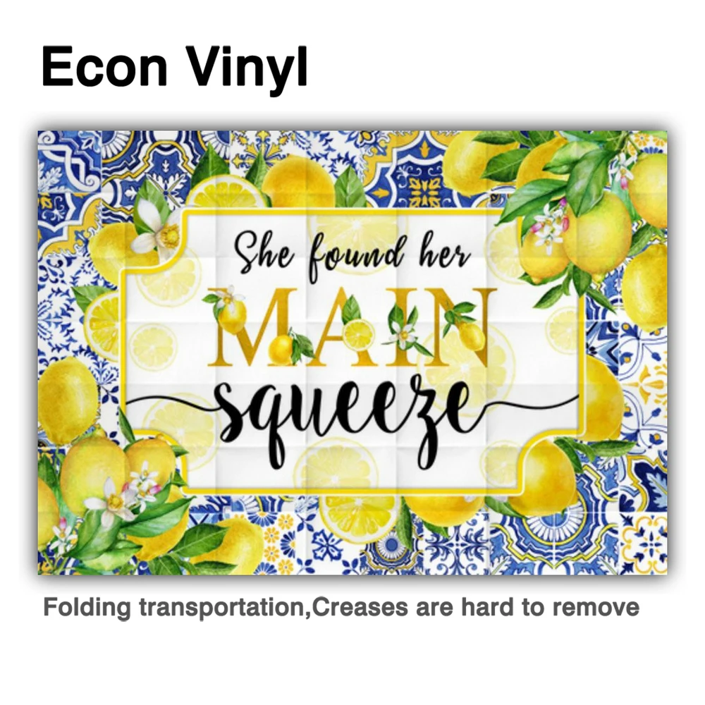 Funnytree 레몬 신부 샤워 배경 Bachelorette 파티 약혼 생일 꽃 패턴 장식 Photocall 배경