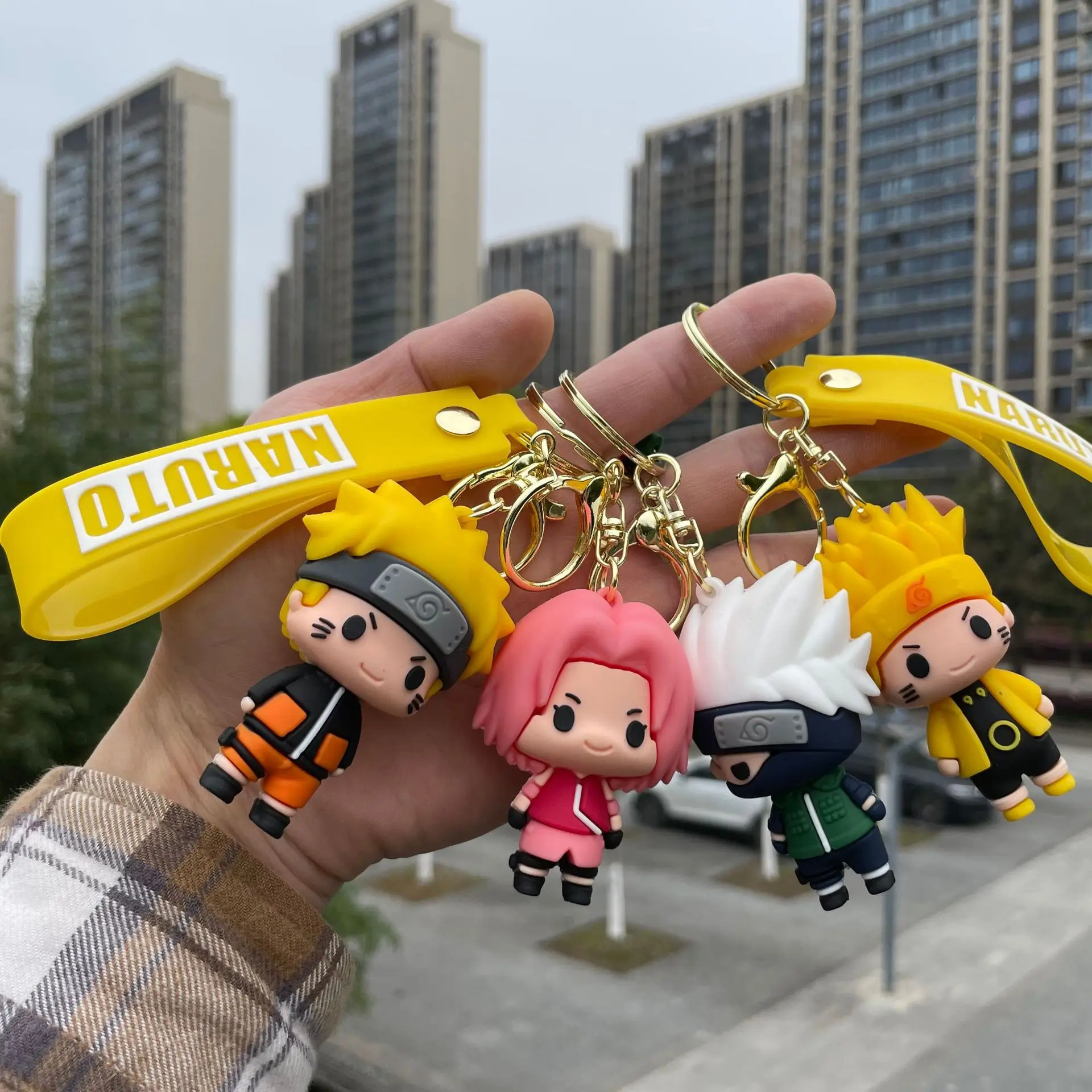 Naruto cartoon keychain Hatake Kakashi character keychain cartoon pendant bag car key decorations gifts for fans.