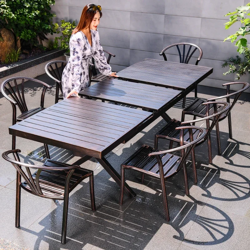 Outdoor tables and chairs garden open-air roof terrace outside leisure cast aluminum balcony courtyard outdoor aluminum alloy te