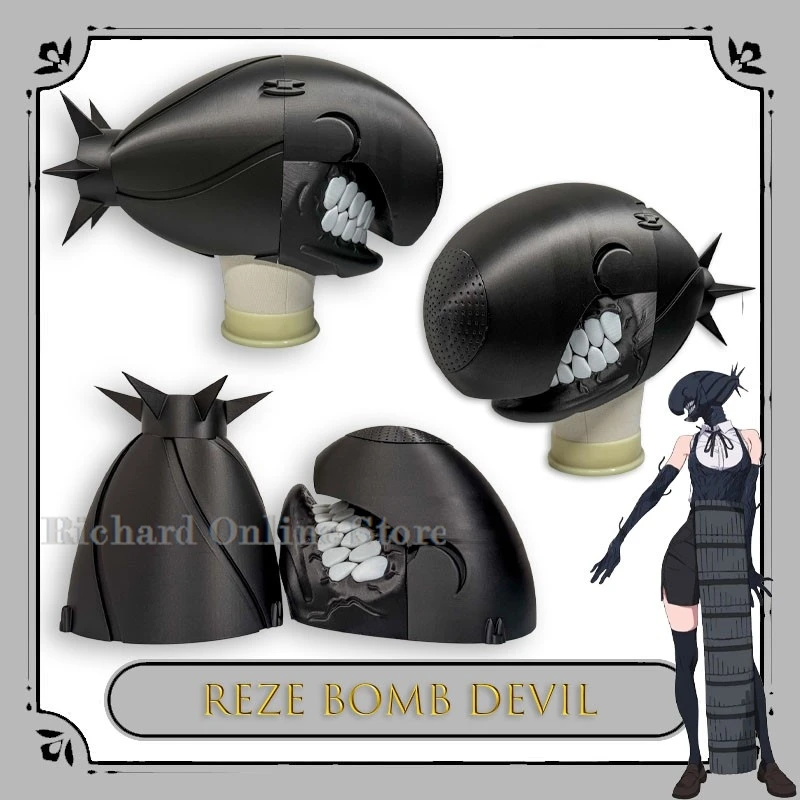 

Christmas costume Animes Saw Can Wear Reze Helmet Punk Cosplay Saw Bombb Luminous Eyes Masks Cyber Accessories Dress O косплей