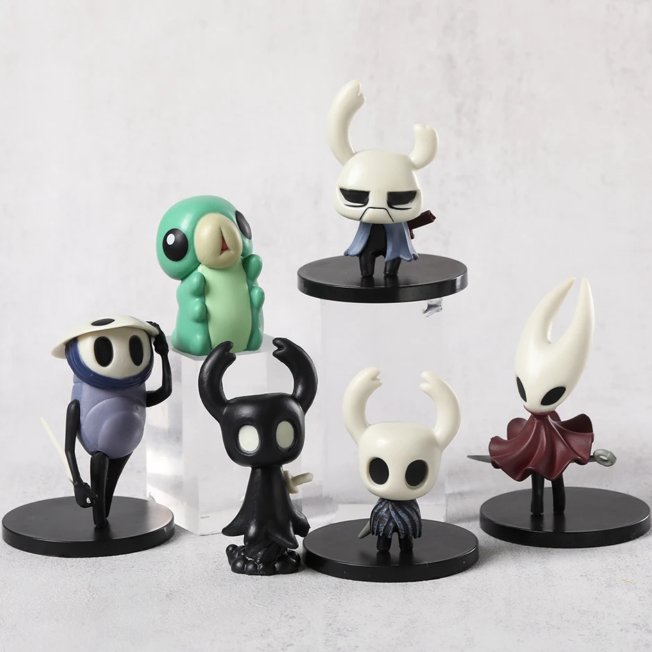 6pcs/set Hollow Knight Silk Song Knight Hornet Quirrel Zote Grub Mini PVC Figures Christmas Birthday Gift Toys