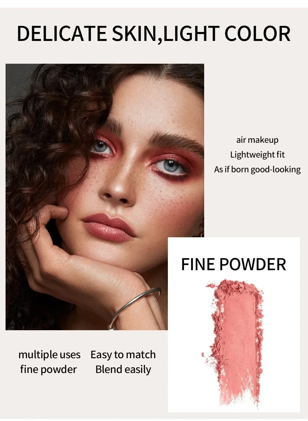 Miss Rose 8 Color Waterproof Matte Blush Palette Makeup Long Lasting Contour Blush Highlighter and Bronzer Flush Powder Cosmetic