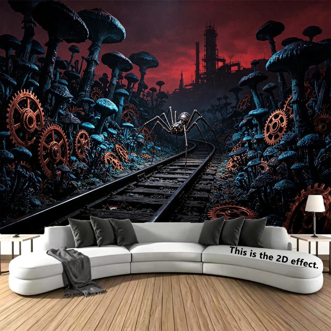 Gothic Spider Industrial Mushroom Background Cloth Hanging Cloth Bedroom Bedside Decorative Wall Cloth Dormitory Tapestry