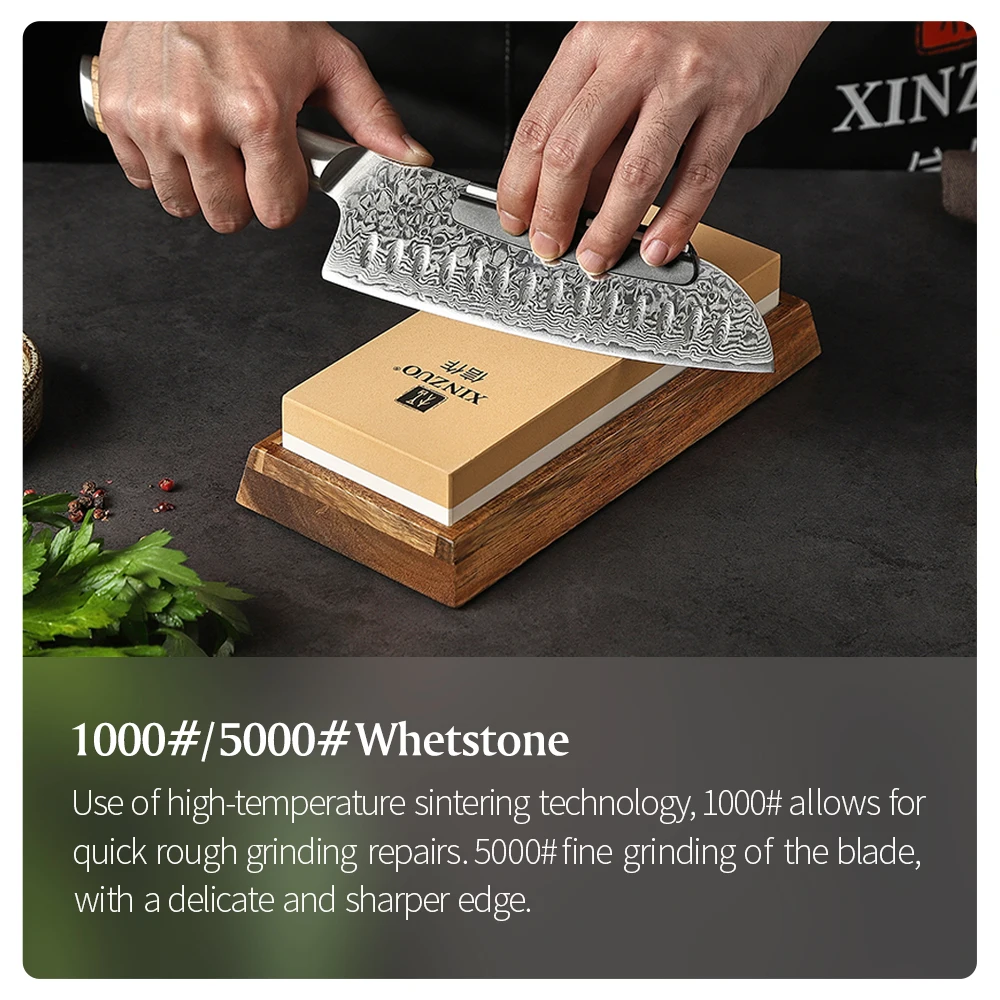 XINZUO Large Sharpening Stones Double Side 1000/5000 Or 3000/8000 Grit Sharpening Grinding Stone Whetstone Knife Sharpener